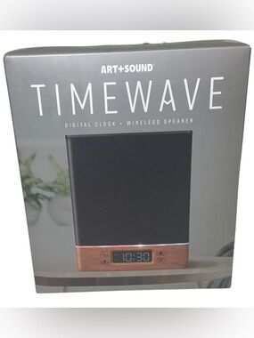 ART+SOUND TIMEWAVE Bluetooth Speaker Alarm Clock LED Lights Digital Display NEW